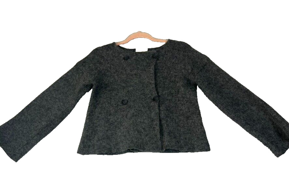 J. Crew Collection Jacket XS Gray Double Breasted Sweater Wool Alpaca Blend